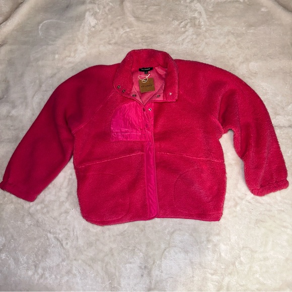 NWT Blu Pepper Pink Soft Fleece Snap Button Up Teddy Jacket Size Small - Picture 4 of 14